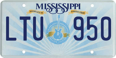 MS license plate LTU950