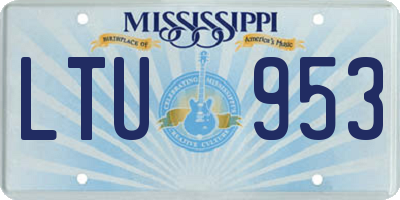 MS license plate LTU953