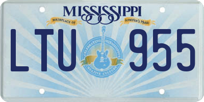 MS license plate LTU955