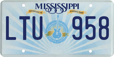 MS license plate LTU958