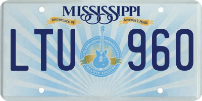 MS license plate LTU960