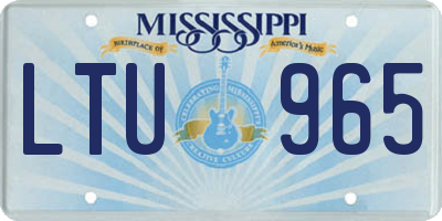 MS license plate LTU965