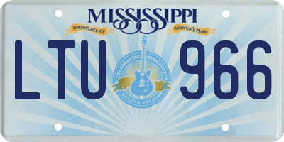 MS license plate LTU966
