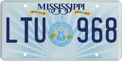 MS license plate LTU968