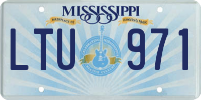 MS license plate LTU971