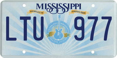 MS license plate LTU977