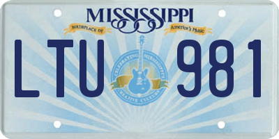 MS license plate LTU981