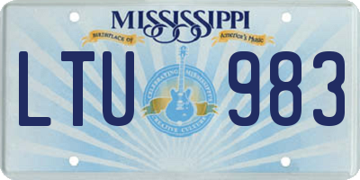 MS license plate LTU983