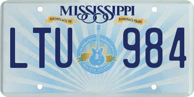 MS license plate LTU984