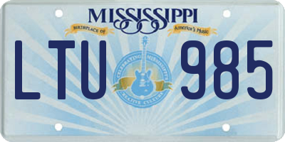 MS license plate LTU985