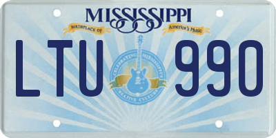 MS license plate LTU990