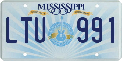 MS license plate LTU991