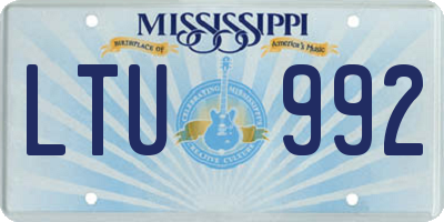 MS license plate LTU992