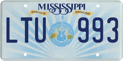 MS license plate LTU993