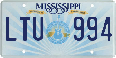 MS license plate LTU994
