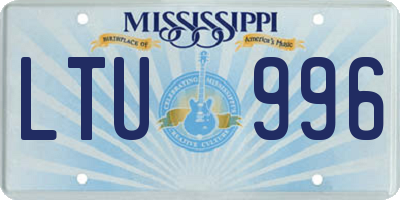 MS license plate LTU996