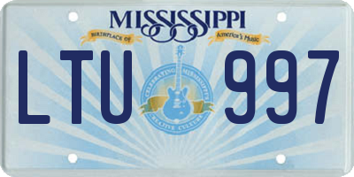 MS license plate LTU997