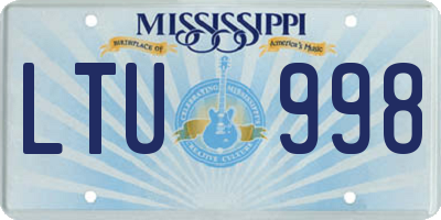 MS license plate LTU998