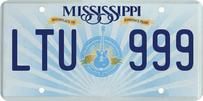 MS license plate LTU999