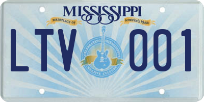MS license plate LTV001