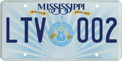 MS license plate LTV002