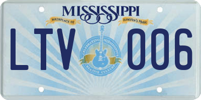 MS license plate LTV006