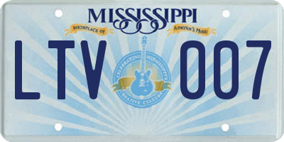 MS license plate LTV007