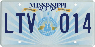 MS license plate LTV014