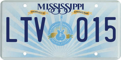 MS license plate LTV015
