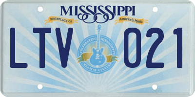 MS license plate LTV021