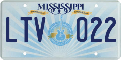 MS license plate LTV022