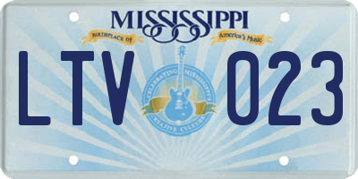 MS license plate LTV023