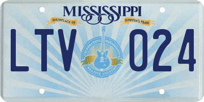 MS license plate LTV024