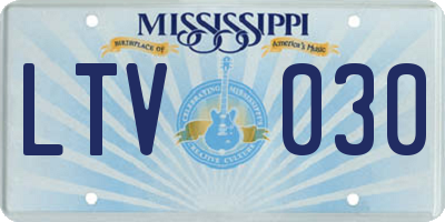 MS license plate LTV030