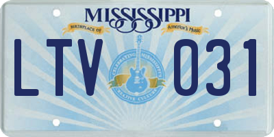 MS license plate LTV031
