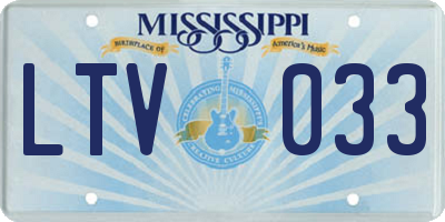 MS license plate LTV033
