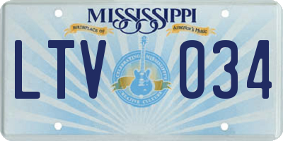 MS license plate LTV034