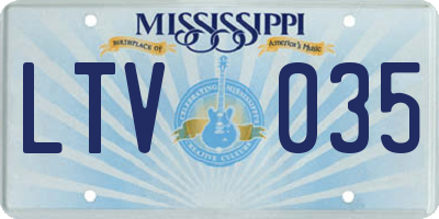 MS license plate LTV035