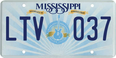 MS license plate LTV037