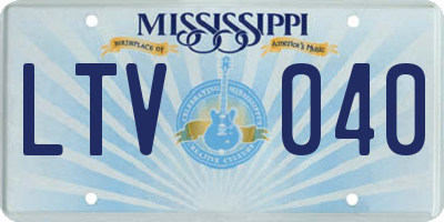 MS license plate LTV040