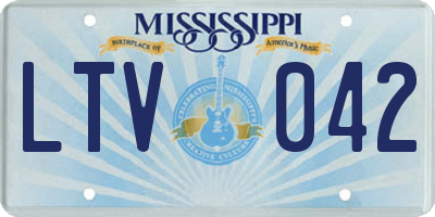 MS license plate LTV042