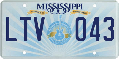 MS license plate LTV043