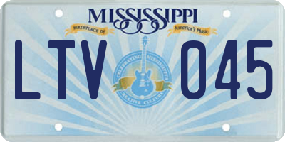 MS license plate LTV045