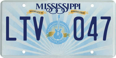 MS license plate LTV047