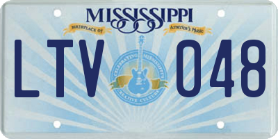 MS license plate LTV048