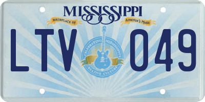 MS license plate LTV049