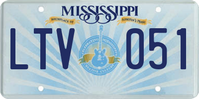 MS license plate LTV051