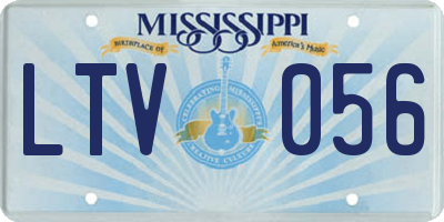 MS license plate LTV056