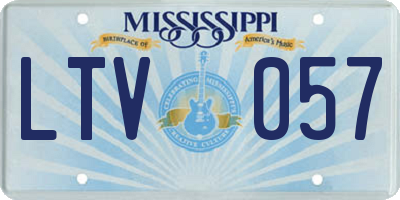 MS license plate LTV057