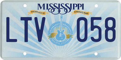 MS license plate LTV058